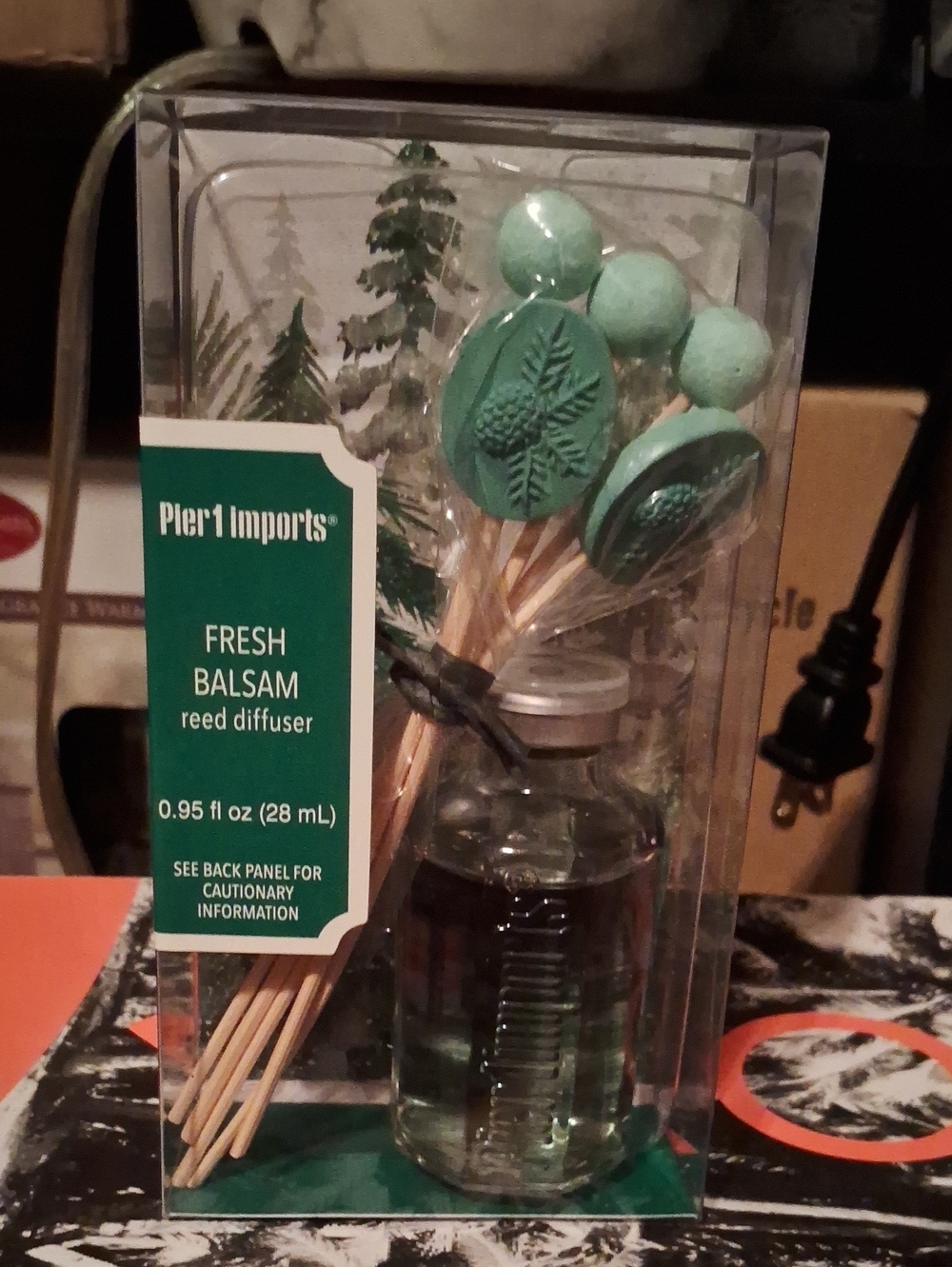 Pier 1 Green Reed Diffuser Box